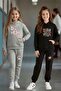Kids 2-Piece Girls' Tracksuit Set Hooded Printed