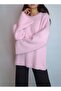 Women's White Zero Collar Soft-Textured Bearded Knitwear Sweater Yy101327