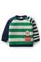 Cotton Knit Full Raglan Sleeve Pullover Striped Sweater Set Cap & Patch Detailing-Multicolor - 2