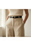 Black Gold Buckled Women's Belt – Minimal Chic Leather-Look Waist Belt I - 2