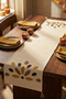 Bohemian Damla Punch Embroidered Cotton Table Runner (40X130 cm) Cotton Panama Linen - 3