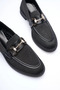 Black Women's Loafers Metal Buckle Pack Comfortable Daily Shoes Bp30Ms02A - 4