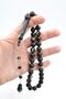 Systematic Sphere Cut Giant Size Black Ram's Horn Prayer Beads 12 mm - 5