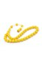 Hakkı Usta Signed Globe Cut B Ankle-Length Yellow Crimped Amber Prayer Beads - 3