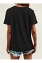 Women's Burgundy Bow Printed Oversized T-Shirt Loose Fit - 7