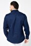 قميص رجالي كاجوال بأكمام طويلة وقصّة Slim Fit، أزرق داكن - 4
