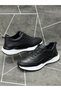 Black Genuine Leather Lace-Up Sneakers - 3
