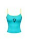 Blue Gothic Design Retro Hanging Cropped Ball - 2
