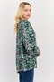 Women V-Neck Long Sleeves Floral Print Blouse, Green Combo - 2