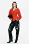 Knitted V-neck top