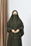 Ferace Sufle Veil Set Khaki (Umre and Hajj Clothing) Hnt70321 - 2
