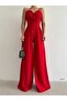 Imported Crepe Fabric Strap Wide Leg Jumpsuit Dress (Colorful) - 2