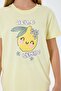 100% Cotton Cotton Piece Girls' Shorts Pajama Set Lemon - 3