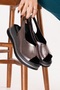 Genuine Leather Women's Comfortable Daily Sandals Elnr.564 Platinum - 4