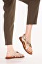Genuine Leather Vaketa Flip Flops with Decorations Sandals Crm.305 Mink - 6