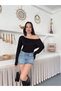 Lina Yarasa Long Sleeve Wide Round Neck Sports Classic Bluz Tshirt - 4