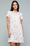Floral Print Nightdress with Crew Neck and Short Sleeves - 2