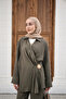 Women's Side-Tie Brooch Detail Set Khaki Green - 7