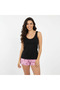 Women's Cotton Ornament Lace Thick Strap Tank Top and Shorts 2-Piece Set Bb2340 - 3