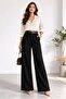 Women's Trousers Thick Waist Belt Palazzo Pants Wool Effect - 2