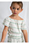 Girl Child Striped Pants Short Sleeve Blouse Suit White 3593 - 2