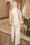 Beige Sleeve and Skirt Shirt Paneled Modal Sweat - 4