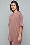 Print Detail Oversized T-Shirt with Crew Neck and Short Sleeves - 3
