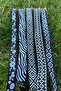 5-Piece Black and White Jacquard Ribbon Set - Zebra and Geometric Patterned Ribbons (2 Meters X 5) - 5
