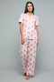 Women's Baby Pink Printed Pyjama Set - 4