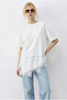 Women's White Asymmetrical Ruched Hem Oversize T-Shirt 8716 60283956