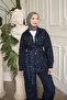 Navy Blue Stoned Denim Jacket and Trousers Set - 3