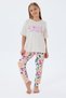 100% Cotton Cotton Piece Girls' Pajama Set Flowers