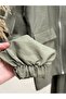 Anife Zippered Cupra Suit with Bellows Detail on the Front and Skirt - Mf256 Khaki - 6