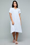 Printed Nightdress with V-Neck and Short Sleeves