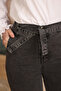 Smoked Waist Belted Wide-Leg Denim Trousers - 3