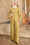 Oil Green Buttoned Jacket and Trousers Set