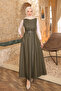 Khaki Belted Pocketed Denim Gilet Dress