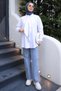 White Collar Tie-Detail Poplin Shirt - 2