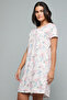 Floral Print Nightdress with Crew Neck and Short Sleeves - 3