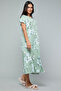 Floral Print Nightdress with V-Neck and Short Sleeves - 4