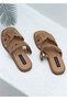 26Y-001-R1900 Genuine De Leather Rok Detailled Velcro Strap Flat Flat Sole Rl Women's - 5