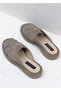 26Y-001-R40254 Haki̇ki̇ De Leather Üe Suede Gü Detailled Women's Closed Front Sabo Slippers - 5