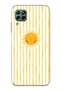 Huawei P40 Lite Compatible Yellow Striped Sun Patterned Transparent Phone Case