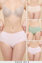 Women's Pink 3 Pack Ribbed Full Brief