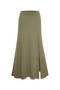 Slit Detailed Khaki Knit Skirt - 6
