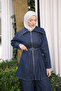 Navy Blue Zippered Jacket and Trousers Set of Belt - 5