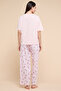 Women's Baby Pink Printed Pyjama Set - 5