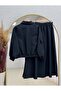Anife Zippered Cupra Suit with Bellows Detail on the Front and Skirt - Mf256 Black - 8