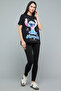 Stitch Print T-Shirt with Crew Neck and Short Sleeves - 2