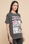 Stitch Print & Friends Print T-Shirt with Crew Neck and Short Sleeves - 5